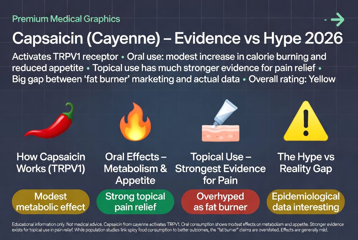 Cayenna e capsaicina: cosa dice la ricerca su metabolismo, cuore e dolore